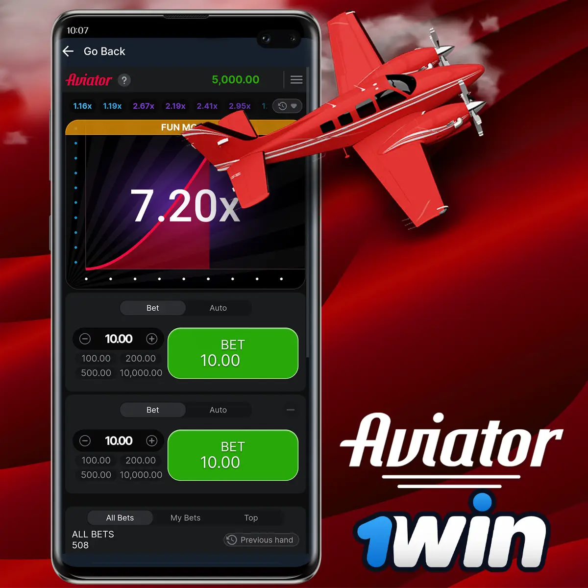 Start playing Aviator 1win